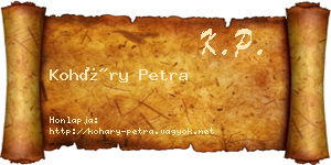 Koháry Petra névjegykártya