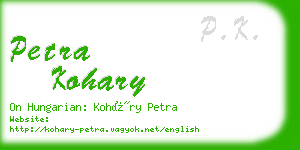petra kohary business card